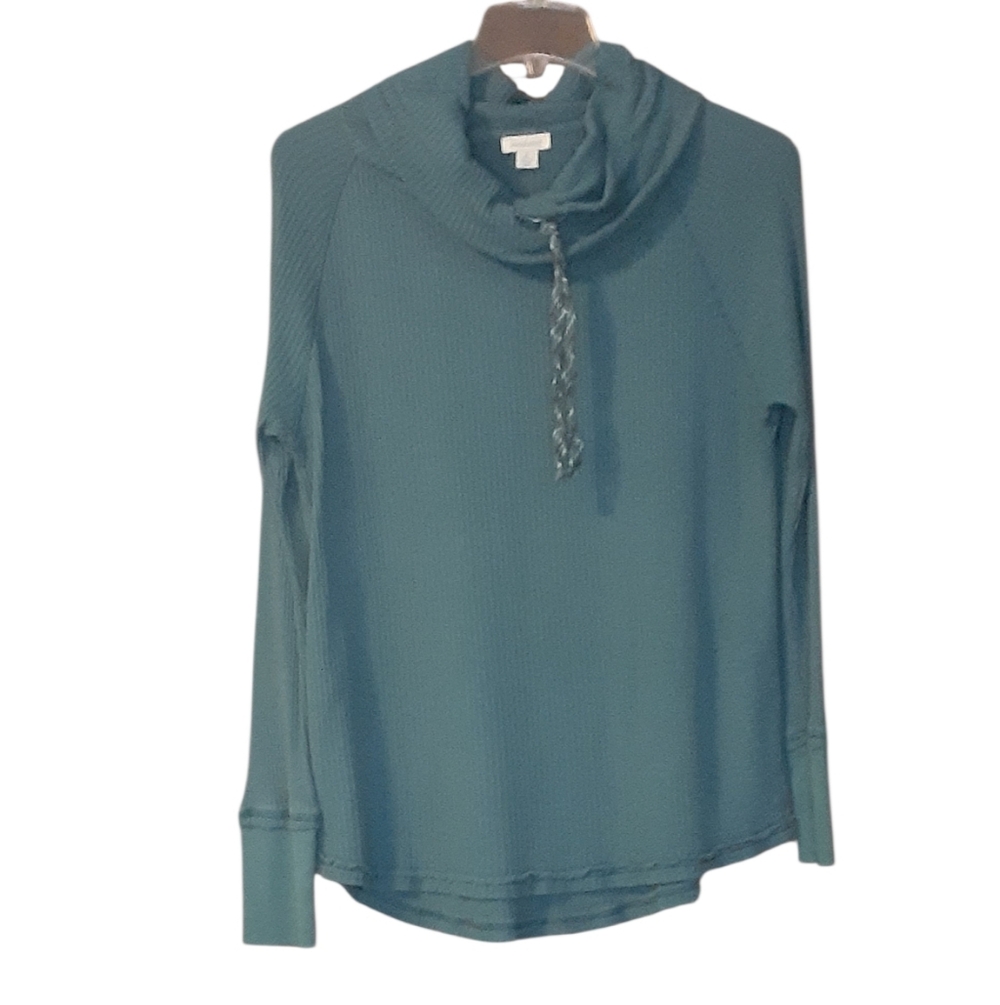 Sundance Teal Cowl Neck Sweater. Size XL